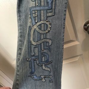 Embroidered flare jeans